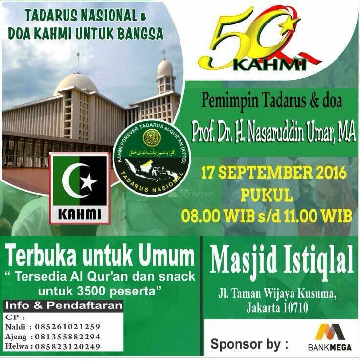  Hadiri, Tadarus Nasional dan Doa KAHMI untuk Bangsa