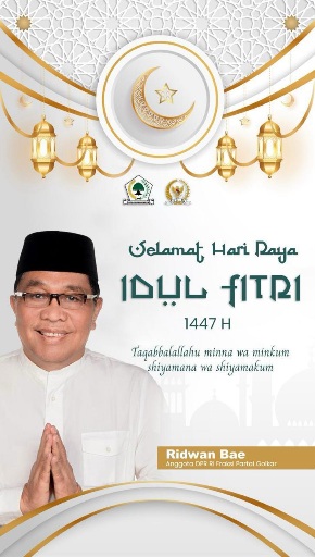  Ridwan Bae Sampaikan Ucapan Selamat Idulfitri 1447 H: Momentum Pererat Silaturahmi