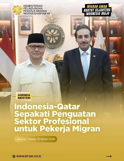  Mukhtarudin dan Dubes Qatar Bahas Penguatan Kerja Sama Penempatan Pekerja Migran Profesional
