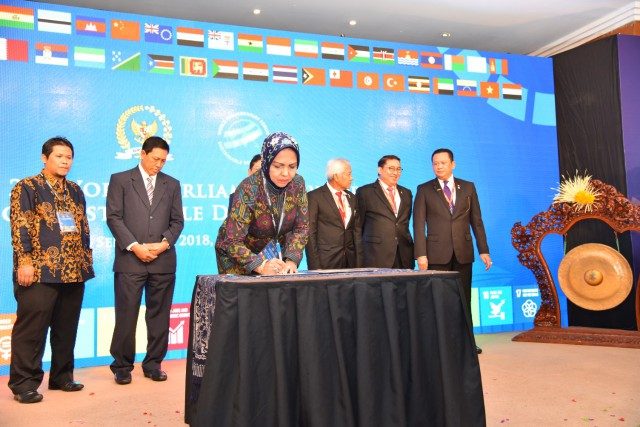Ketua Badan Kerja Sama Antar Parlemen (BKSAP) DPR RI Nurhayati Ali Assegaf di Bali, Rabu (12/9/2018) kemarin.