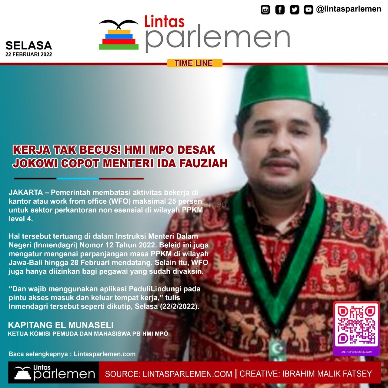  Kerja Tak Becus! HMI MPO Desak Jokowi Copot Menteri Ida Fauziah