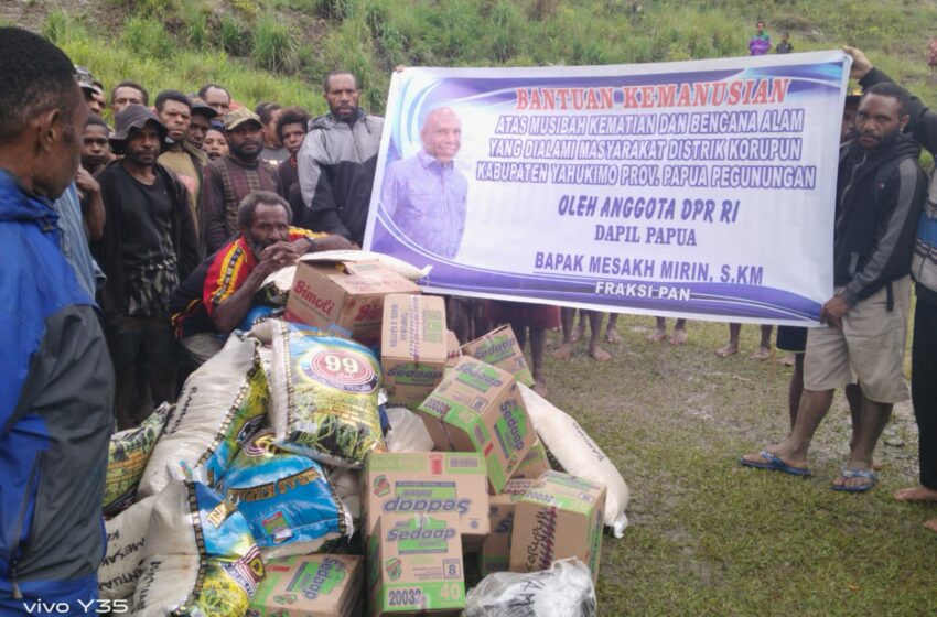  Mesakh Mirin Salurkan Bantuan Paket Sembako ke Distrik Korupun, Yahukimo, Papua Pegunungan